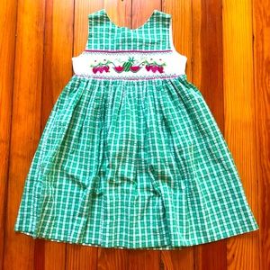 Beaux et Belles green pink smocked watermelon
